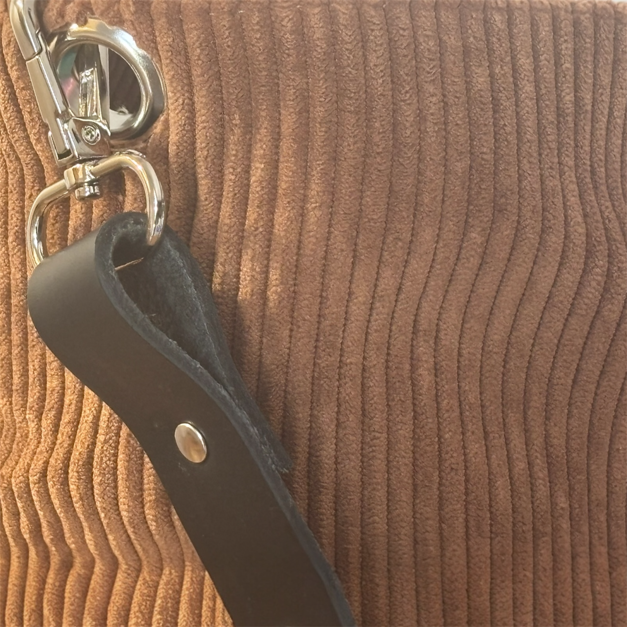 Sac cabas en velours côtelé caramel – Création artisanale française – Image 2