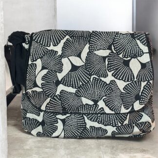 Sac besace en toile de coton à motif japonais avec anse réglable