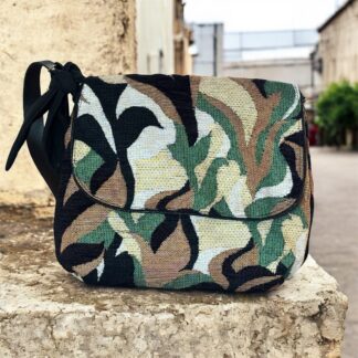 Sac besace en jacquard au motif jungle avec anse réglable