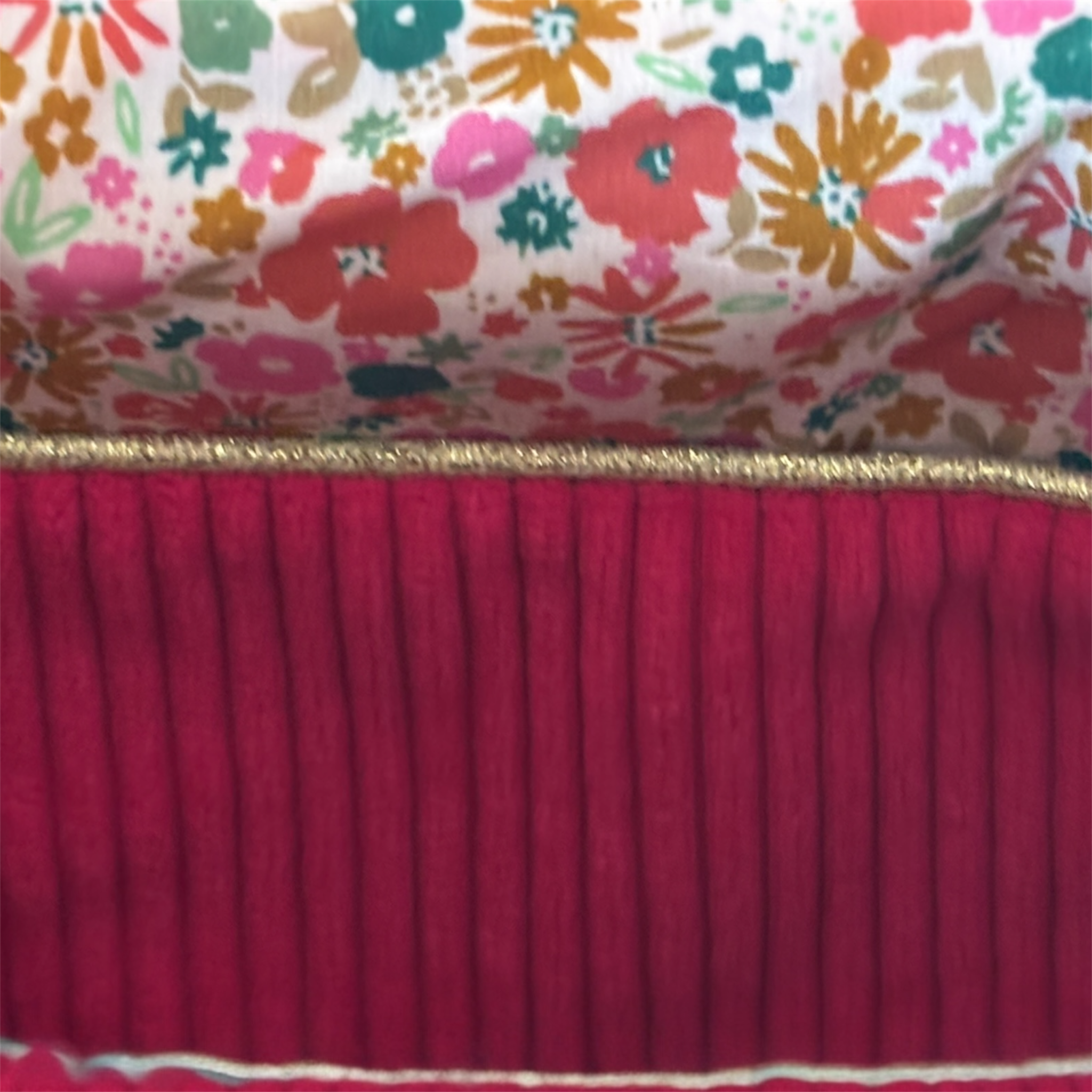 Sac besace en velours côtelé rose – création artisanale Française – Image 4