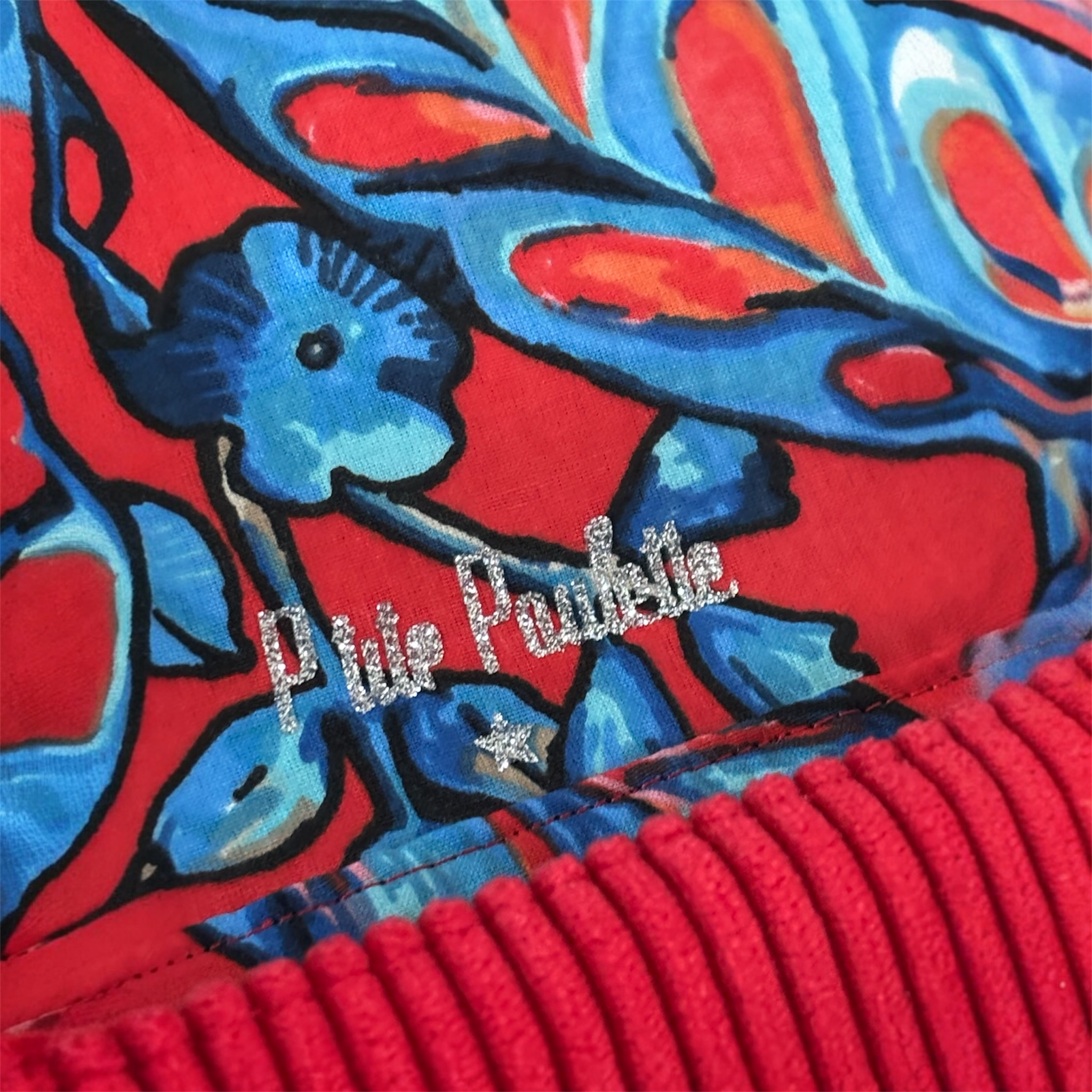 Sac besace en velours côtelé rouge – création artisanale Française – Image 4