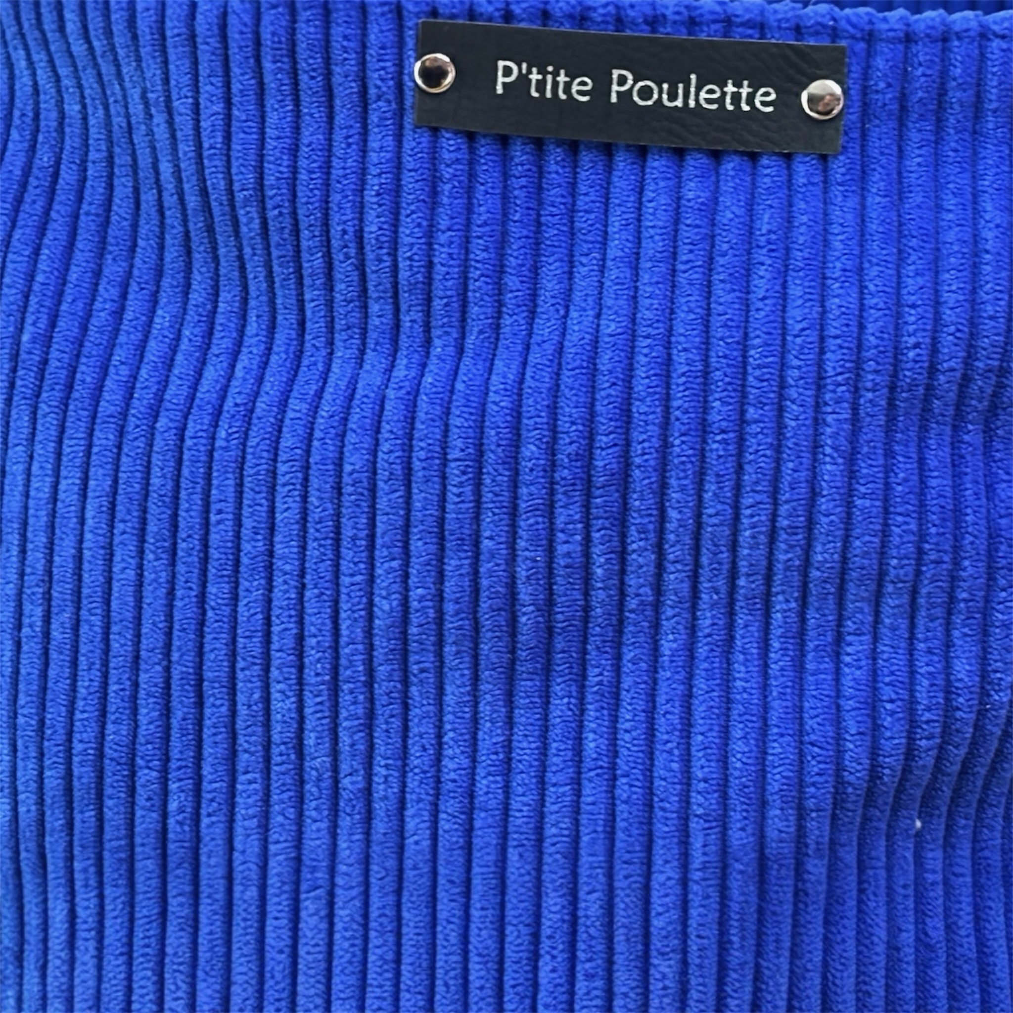Sac cabas en velours côtelé bleu roi – Création artisanale française – Image 3