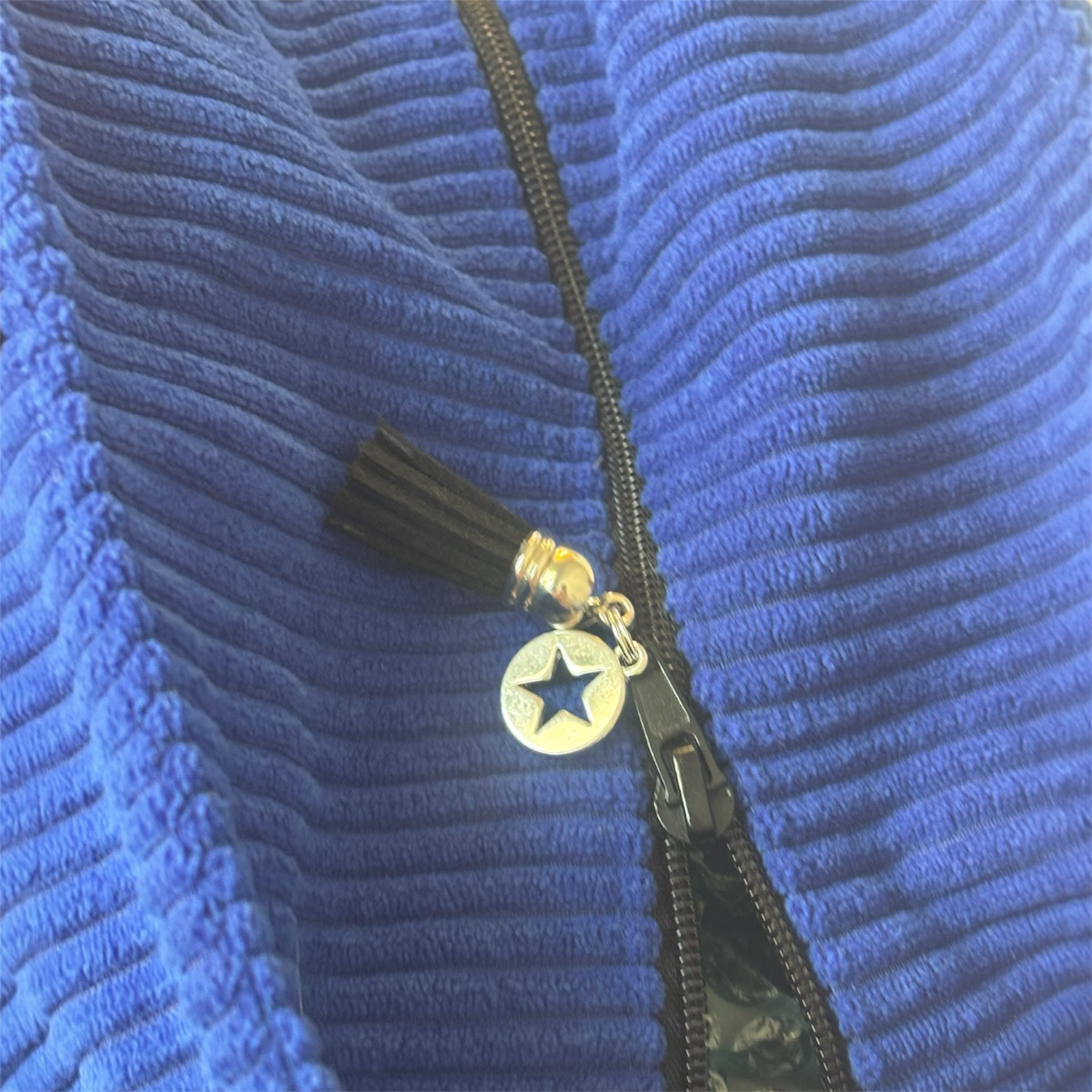 Sac cabas en velours côtelé bleu roi – Création artisanale française – Image 6