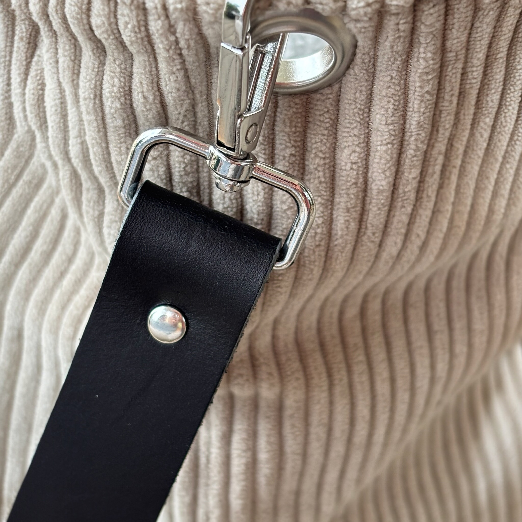 Sac cabas en velours côtelé écru – Création artisanale française – Image 3